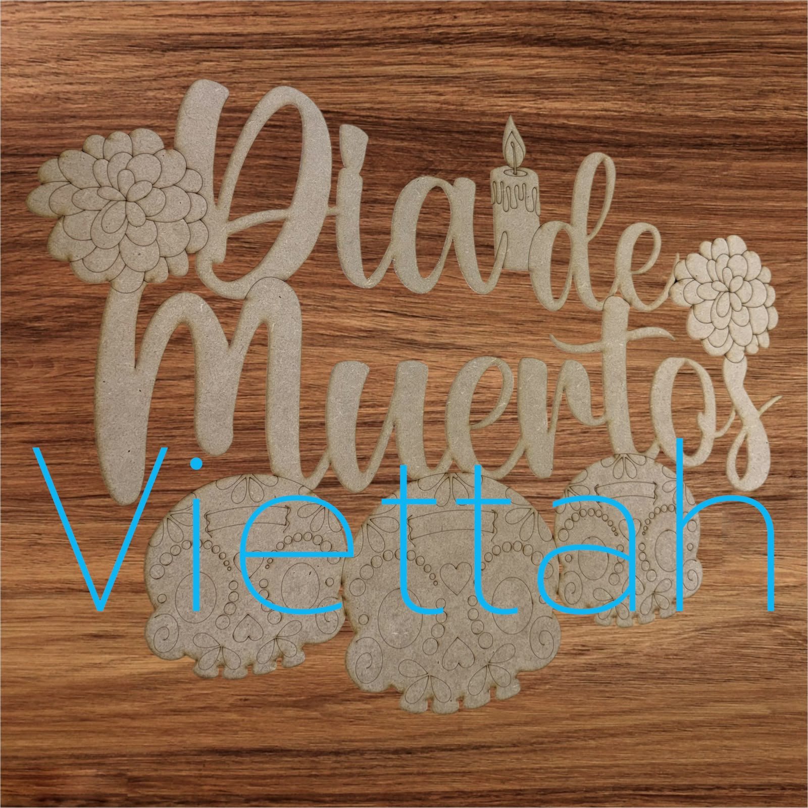 LETRERO DIA DE MUERTOS  CON CALAVERAS